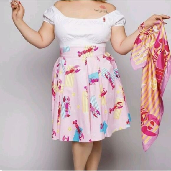 Dapper Day Pink Lobster Skirt - Picture 1 of 3